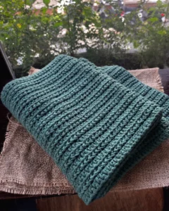 handmade-forest-green-crochet-scarf